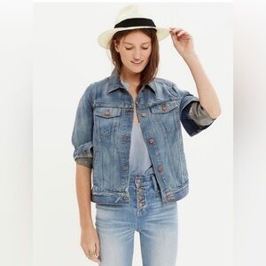Madewell‎ Ellery Wash Ripped Distressed Denim Jeans Jacket